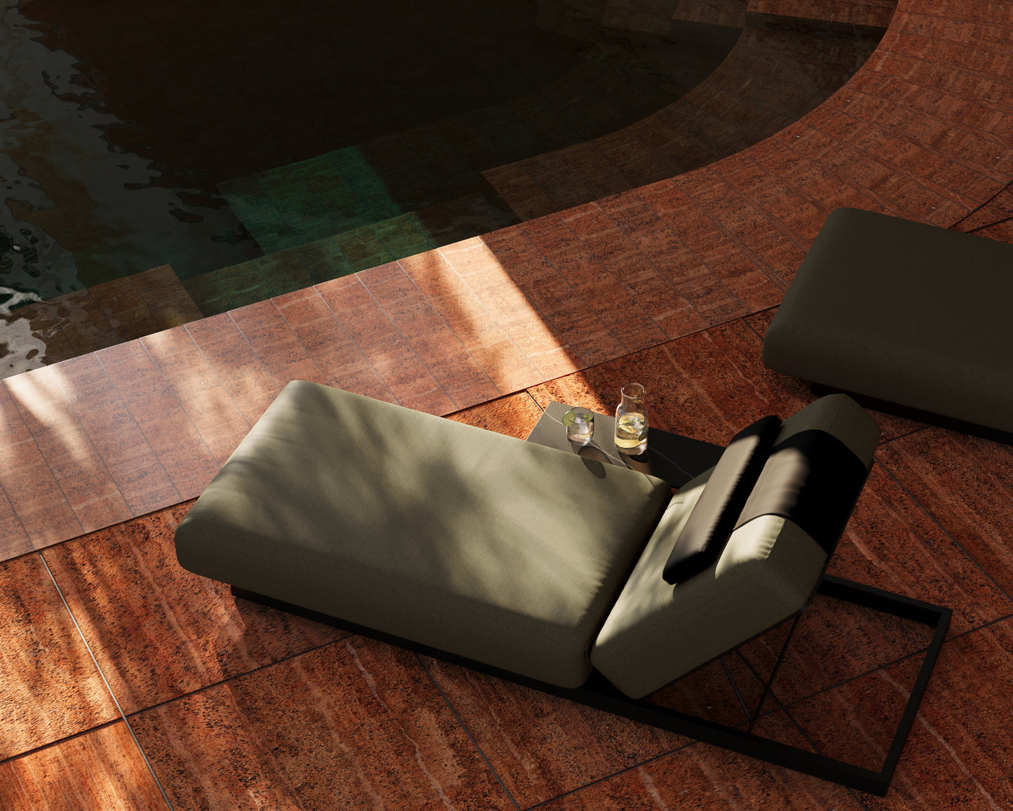 Florian Outdoor Lounger in Fresco