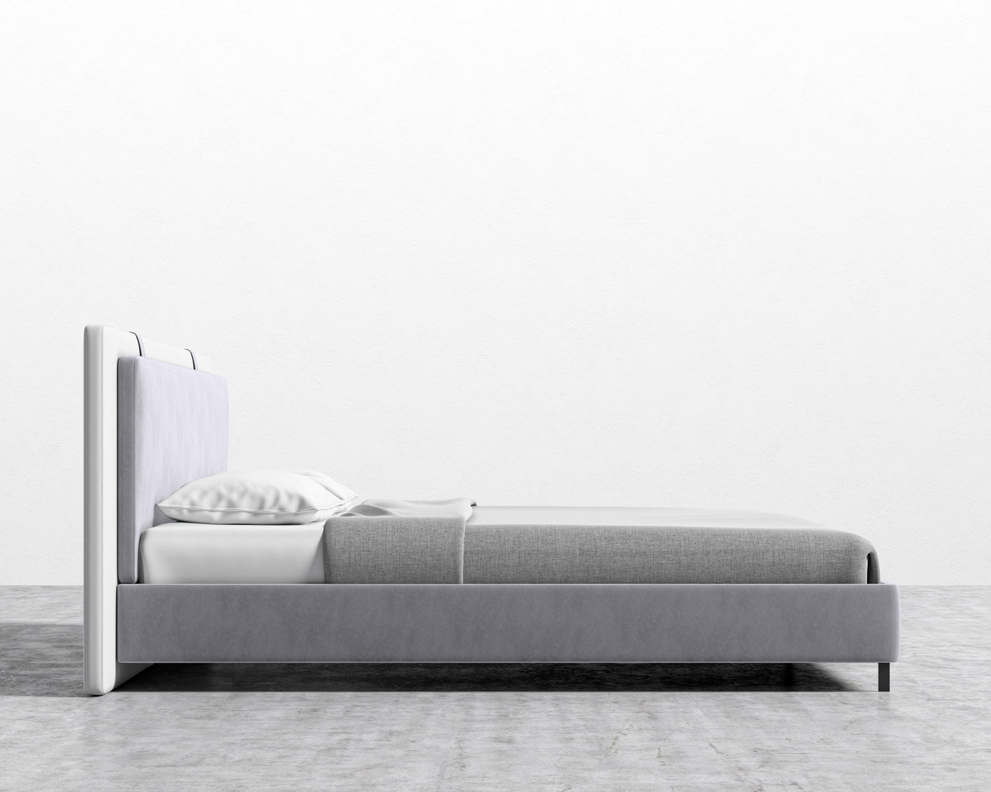 Abigail Bed - King - Vintage Velvet - Glacier Grey