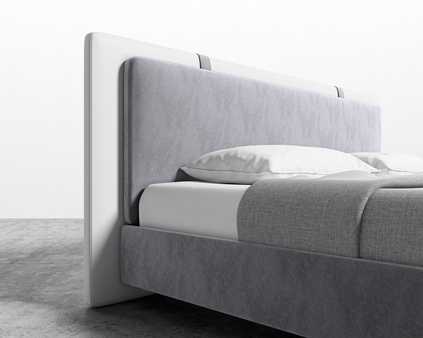 Abigail Bed - King - Vintage Velvet - Glacier Grey