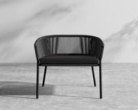 Afton Outdoor Lounge Chair - Black Frame - Black Cord