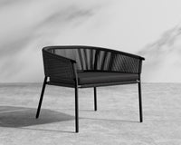 Afton Outdoor Lounge Chair - Black Frame - Black Cord