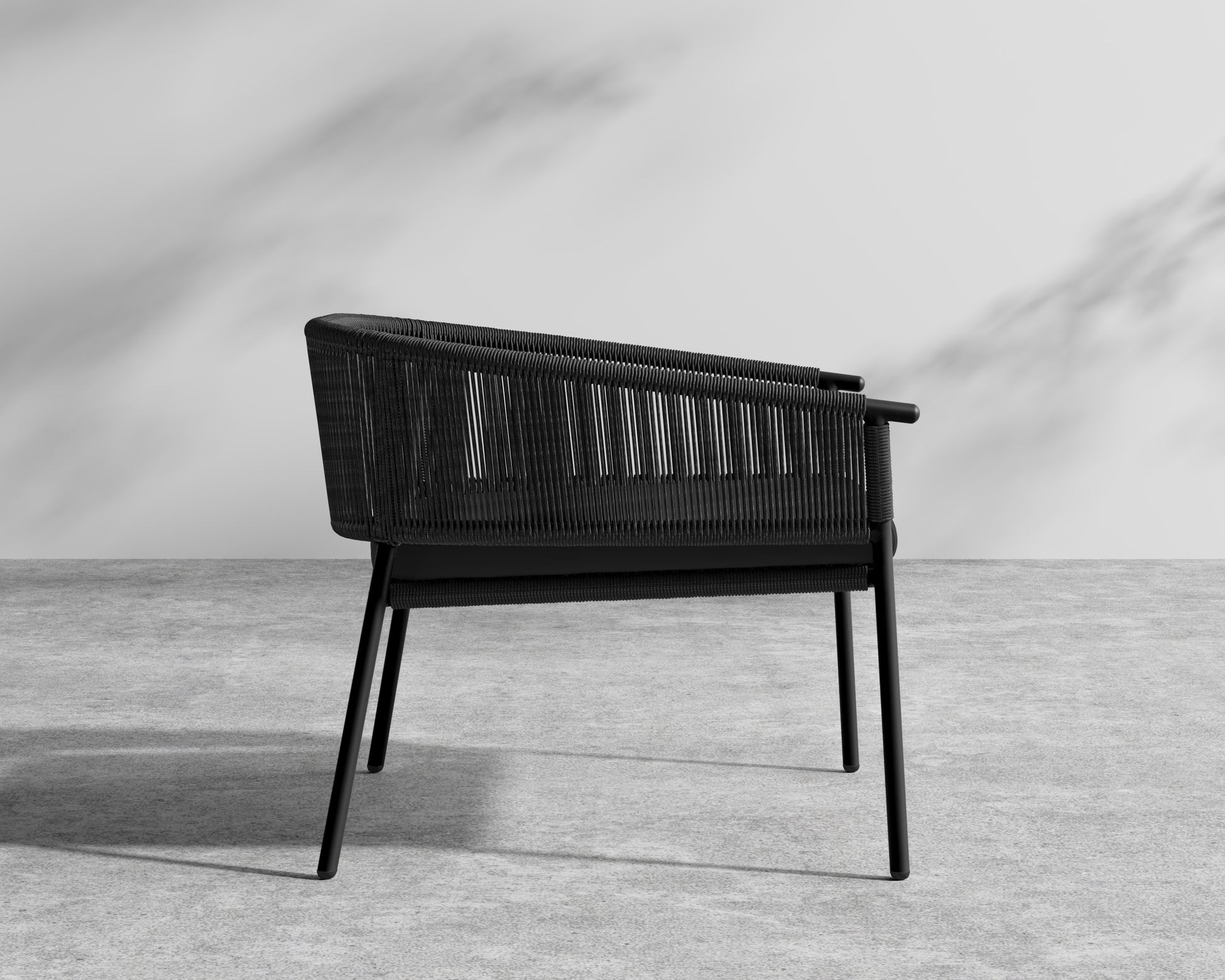 Afton Outdoor Lounge Chair - Black Frame - Black Cord