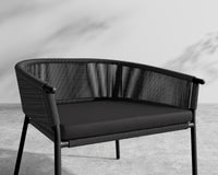 Afton Outdoor Lounge Chair - Black Frame - Black Cord