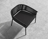 Afton Outdoor Lounge Chair - Black Frame - Black Cord
