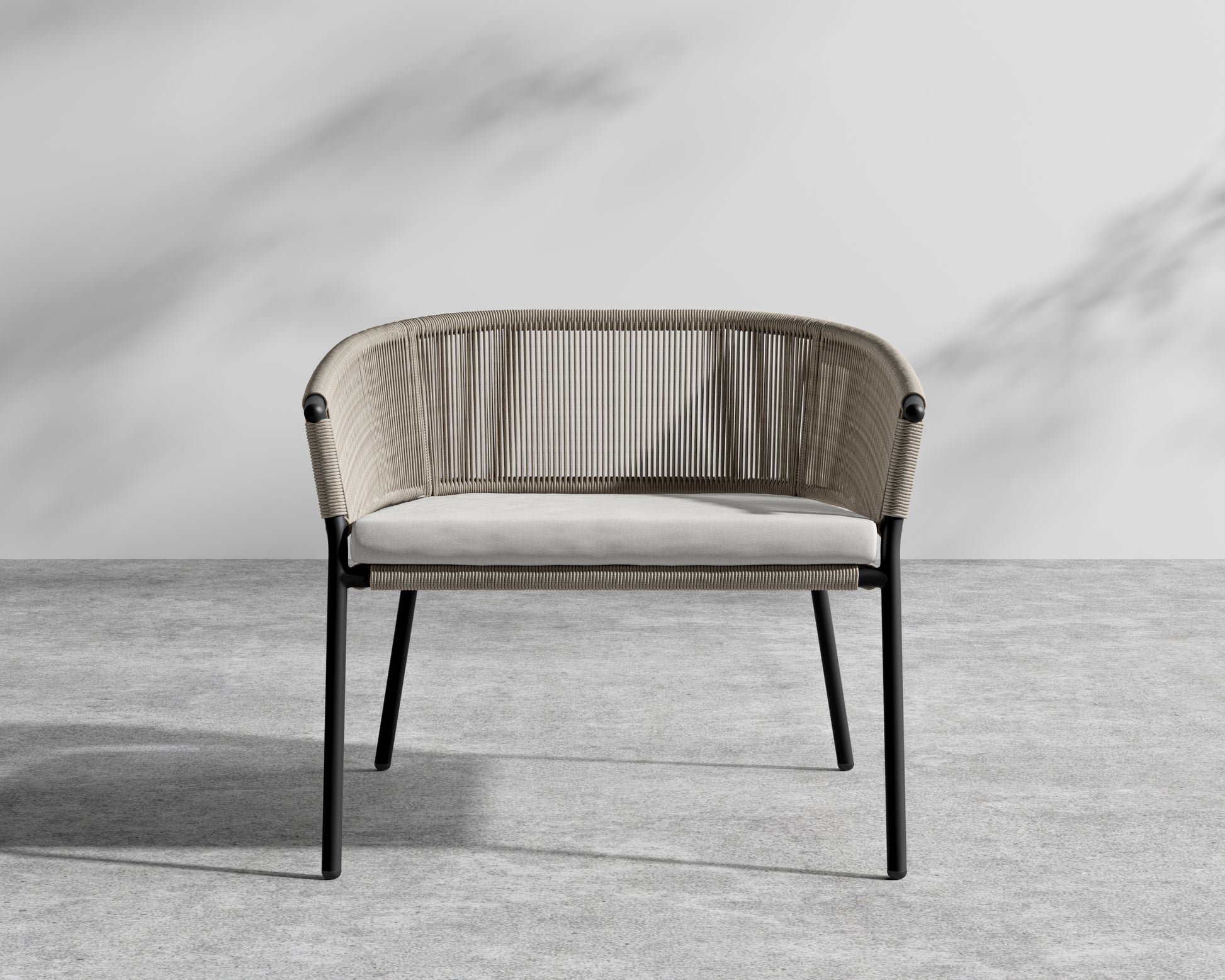 Afton Outdoor Lounge Chair - Black Frame - Taupe Cord