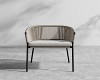 Afton Outdoor Lounge Chair - Black Frame - Taupe Cord