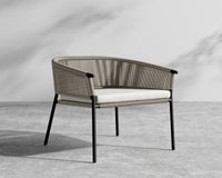 Afton Outdoor Lounge Chair - Black Frame - Taupe Cord