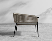 Afton Outdoor Lounge Chair - Black Frame - Taupe Cord