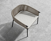 Afton Outdoor Lounge Chair - Black Frame - Taupe Cord