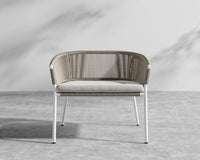 Afton Outdoor Lounge Chair - White Frame - Taupe Cord