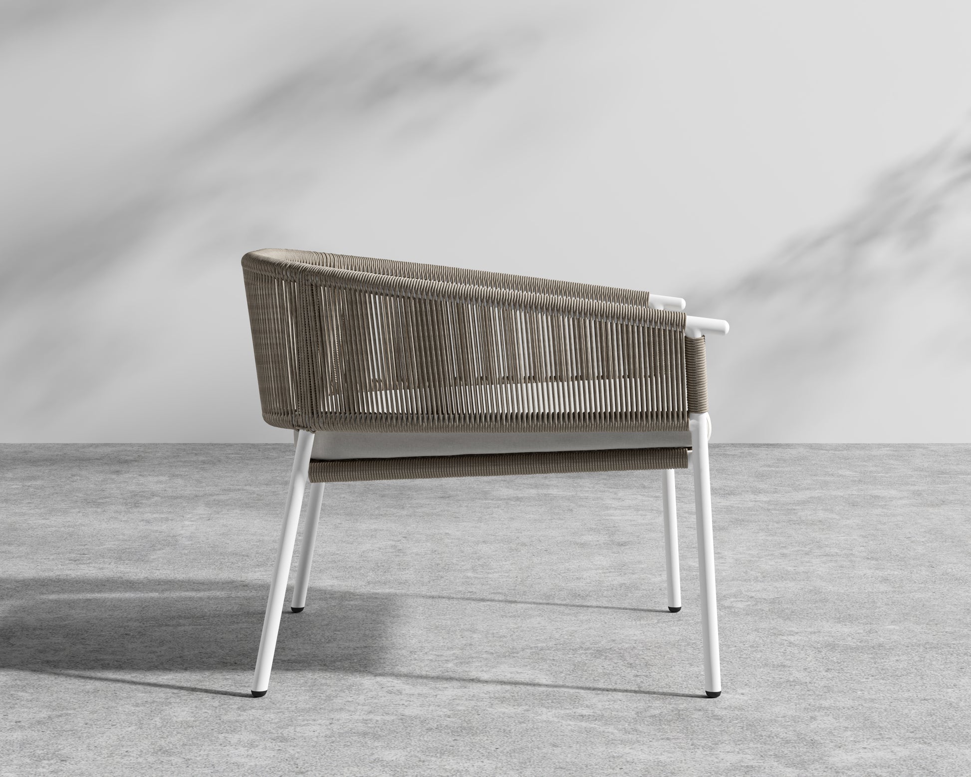 Afton Outdoor Lounge Chair - White Frame - Taupe Cord