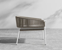 Afton Outdoor Lounge Chair - White Frame - Taupe Cord