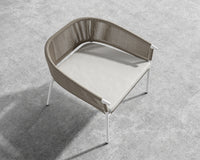 Afton Outdoor Lounge Chair - White Frame - Taupe Cord