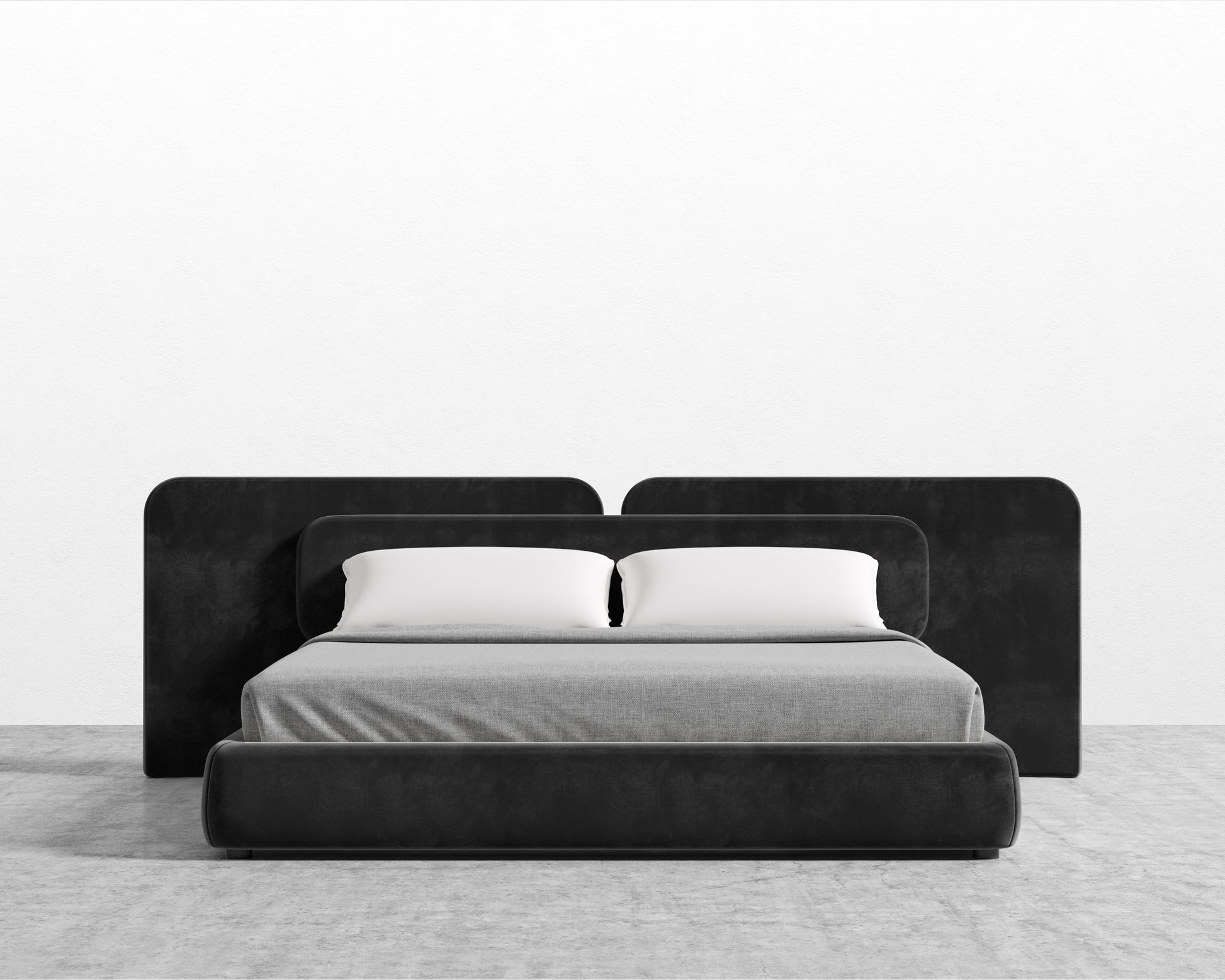 Angelo Bed - Plush Velvet - Black 2022