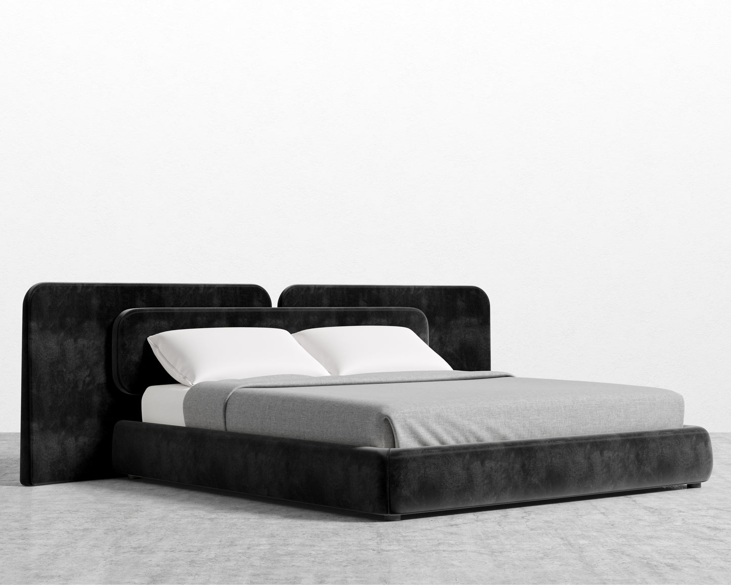 Angelo Bed - Plush Velvet - Black 2022