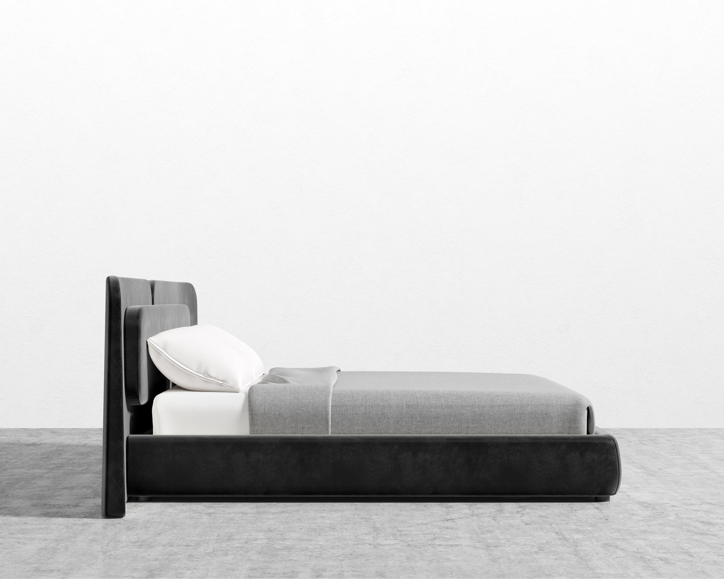 Angelo Bed - Plush Velvet - Black 2022