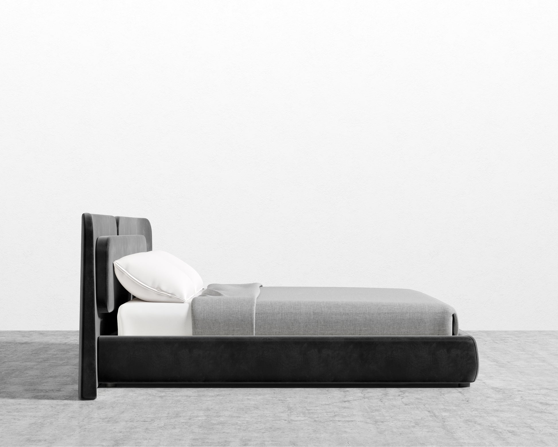 Angelo Bed - Plush Velvet - Black 2022