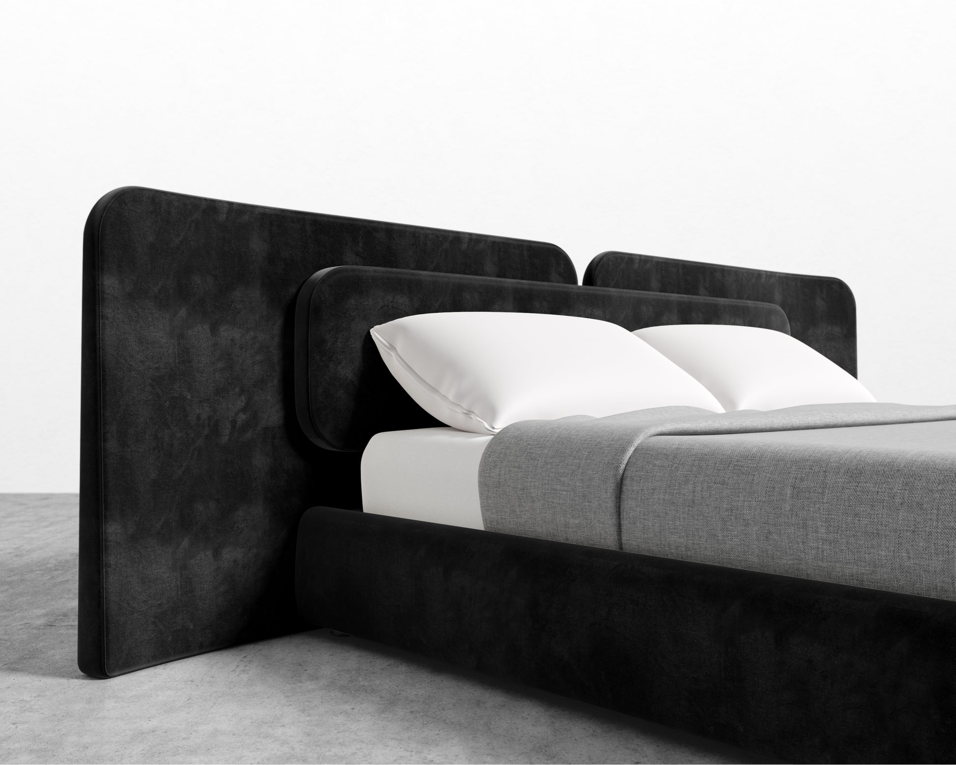 Angelo Bed - Plush Velvet - Black 2022