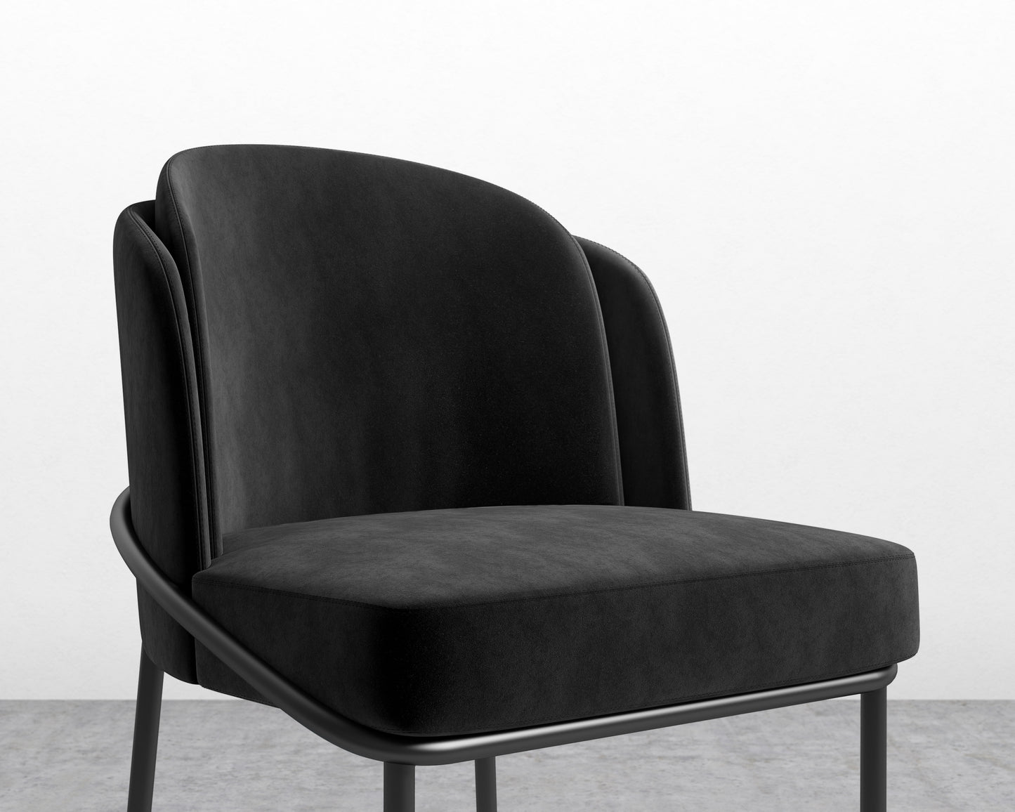 Angelo Barstool - Vintage Velvet - Black - Black Frame