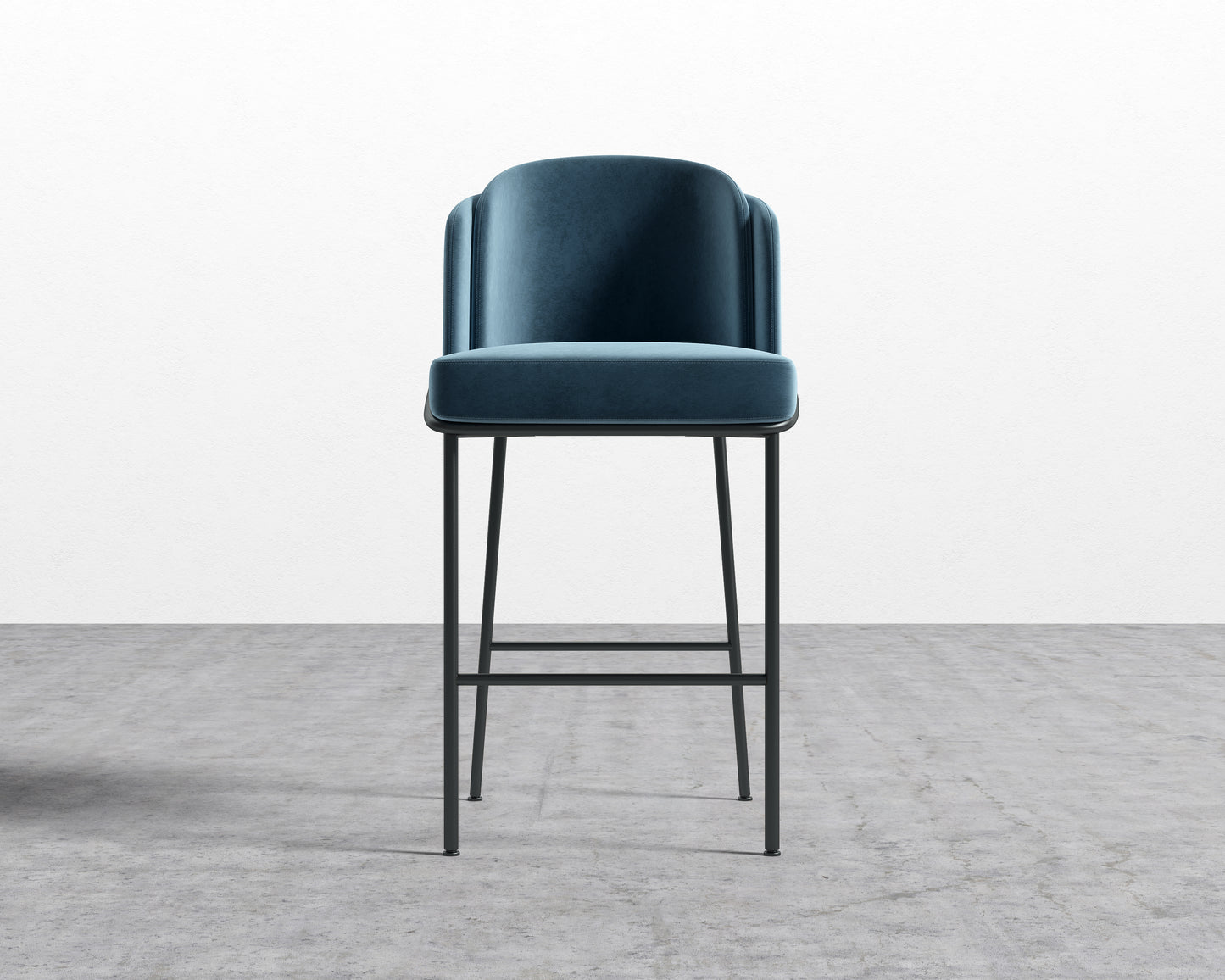 Angelo Barstool - Vintage Velvet - Solstice - Black Frame