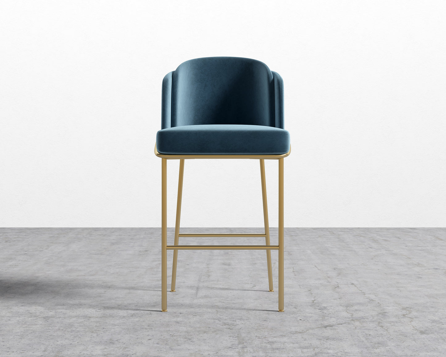 Angelo Barstool - Vintage Velvet - Solstice - Brass Frame