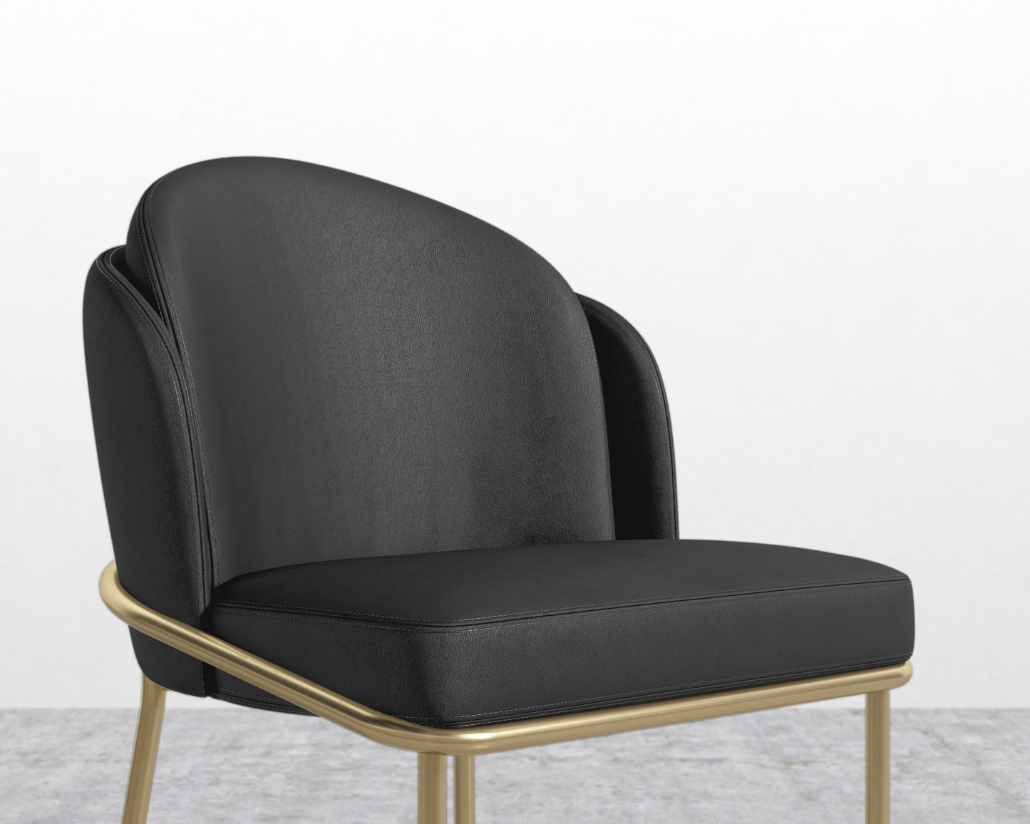 Angelo Dining Chair - Brass - Trento Jet Black