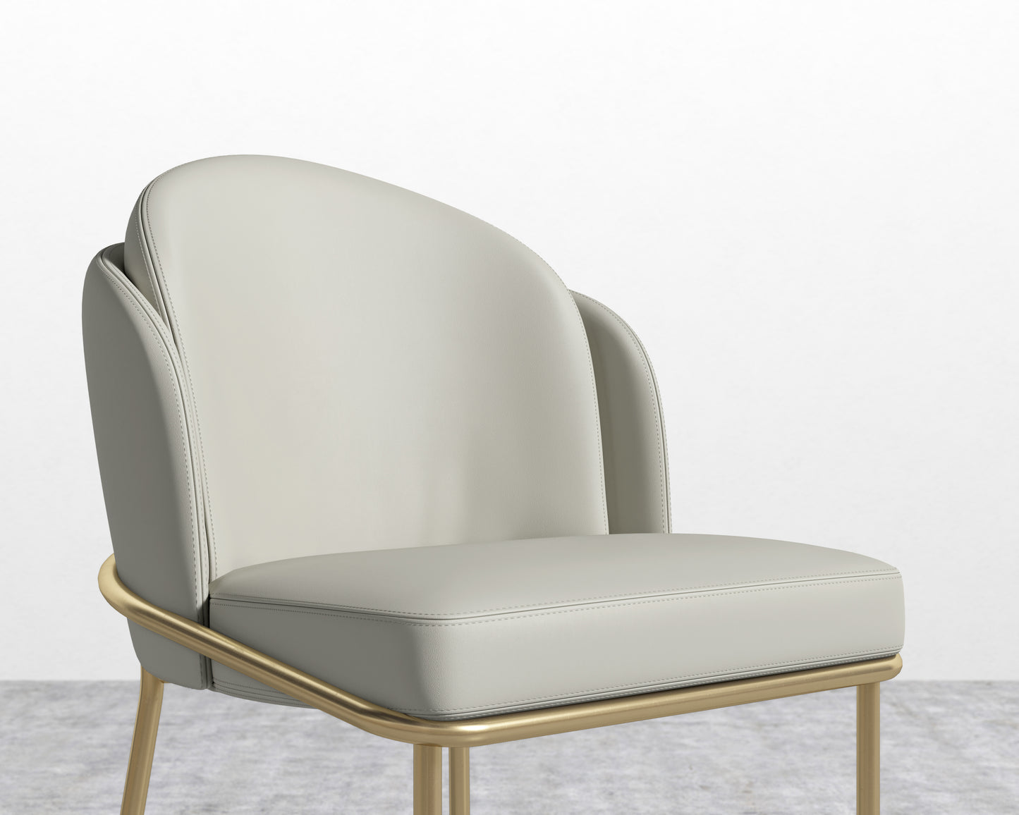 Angelo Chair - Trento Taupe - Brass Frame