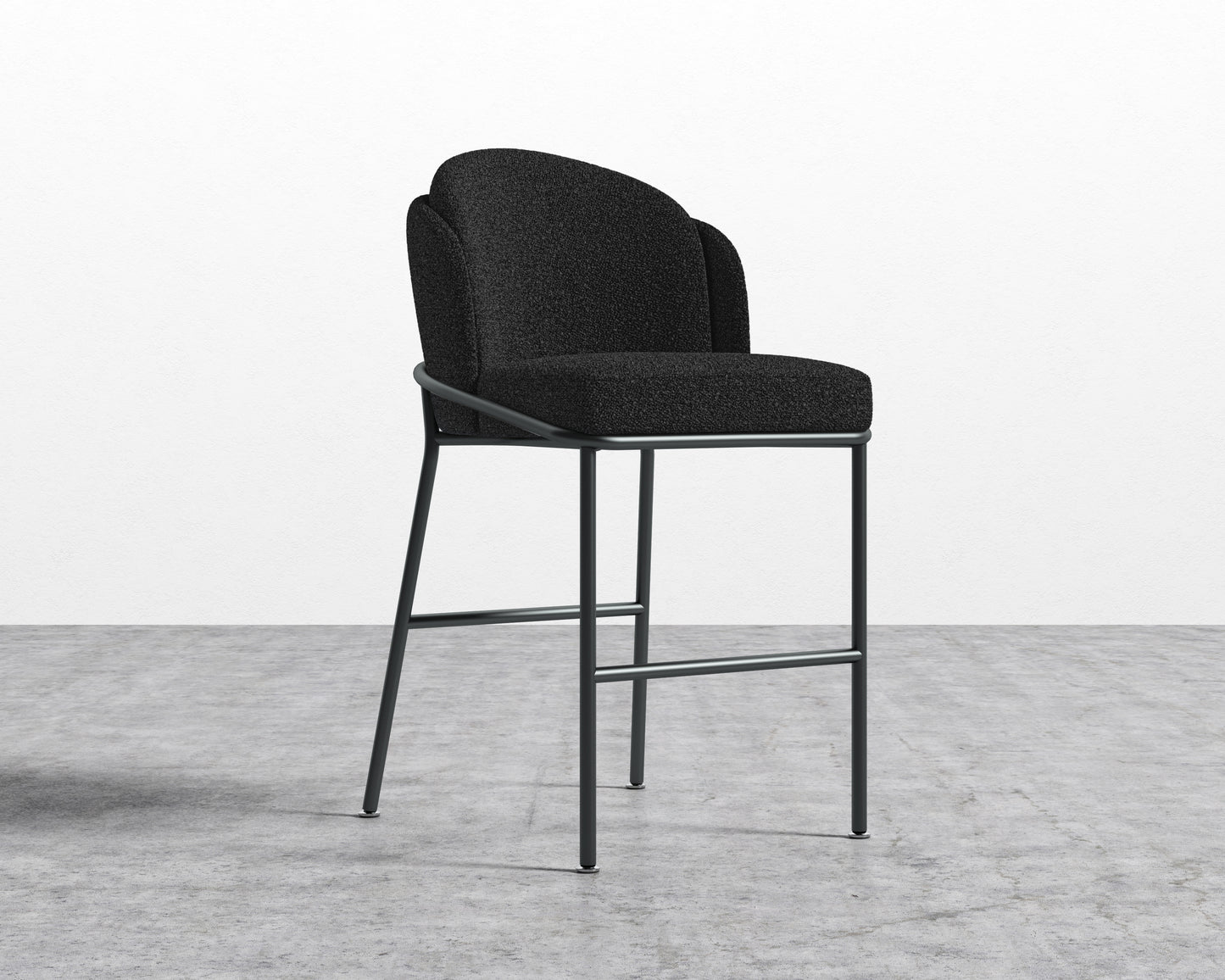 Angelo Counter Stool - Chatou Boucle - Caviar - Black