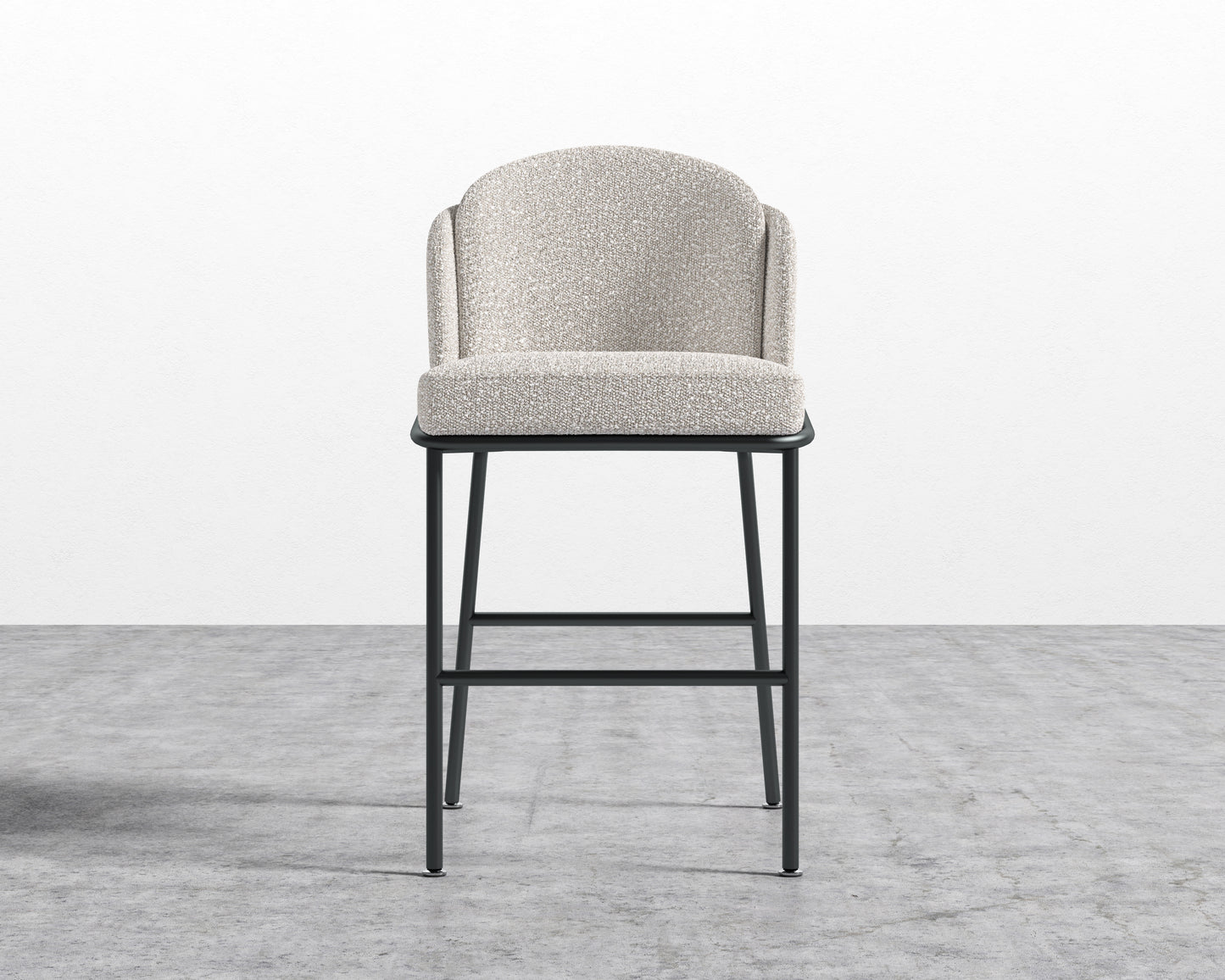 Angelo Counter Stool - Chatou Boucle -Pearl - Black