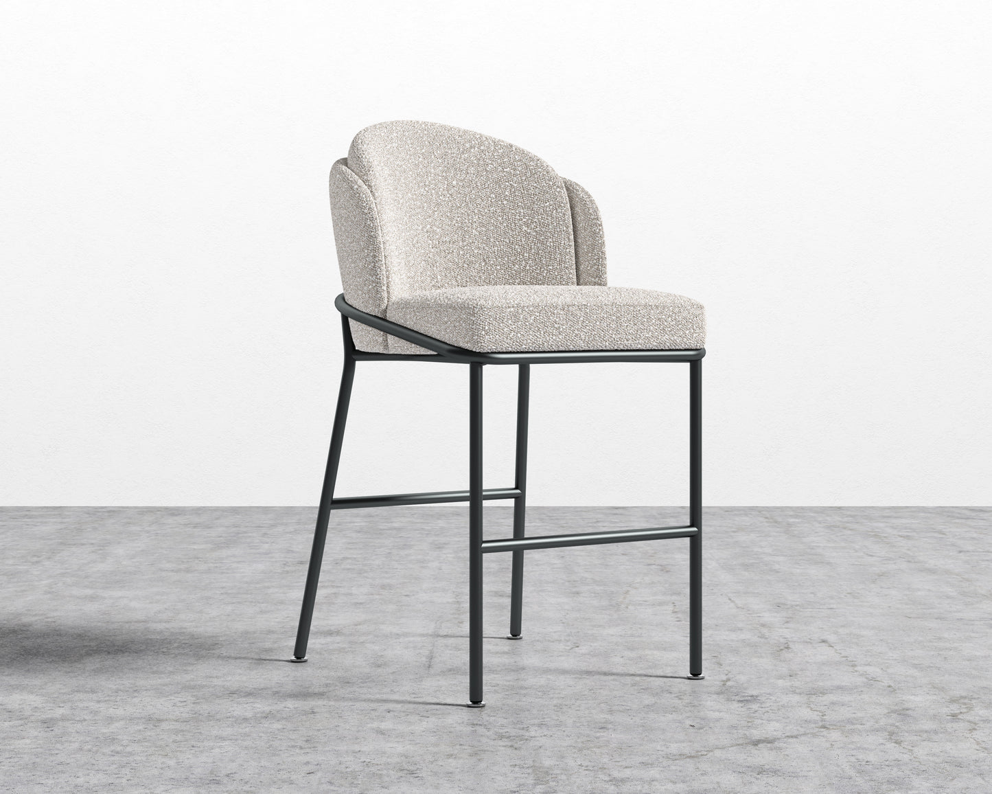Angelo Counter Stool - Chatou Boucle -Pearl - Black
