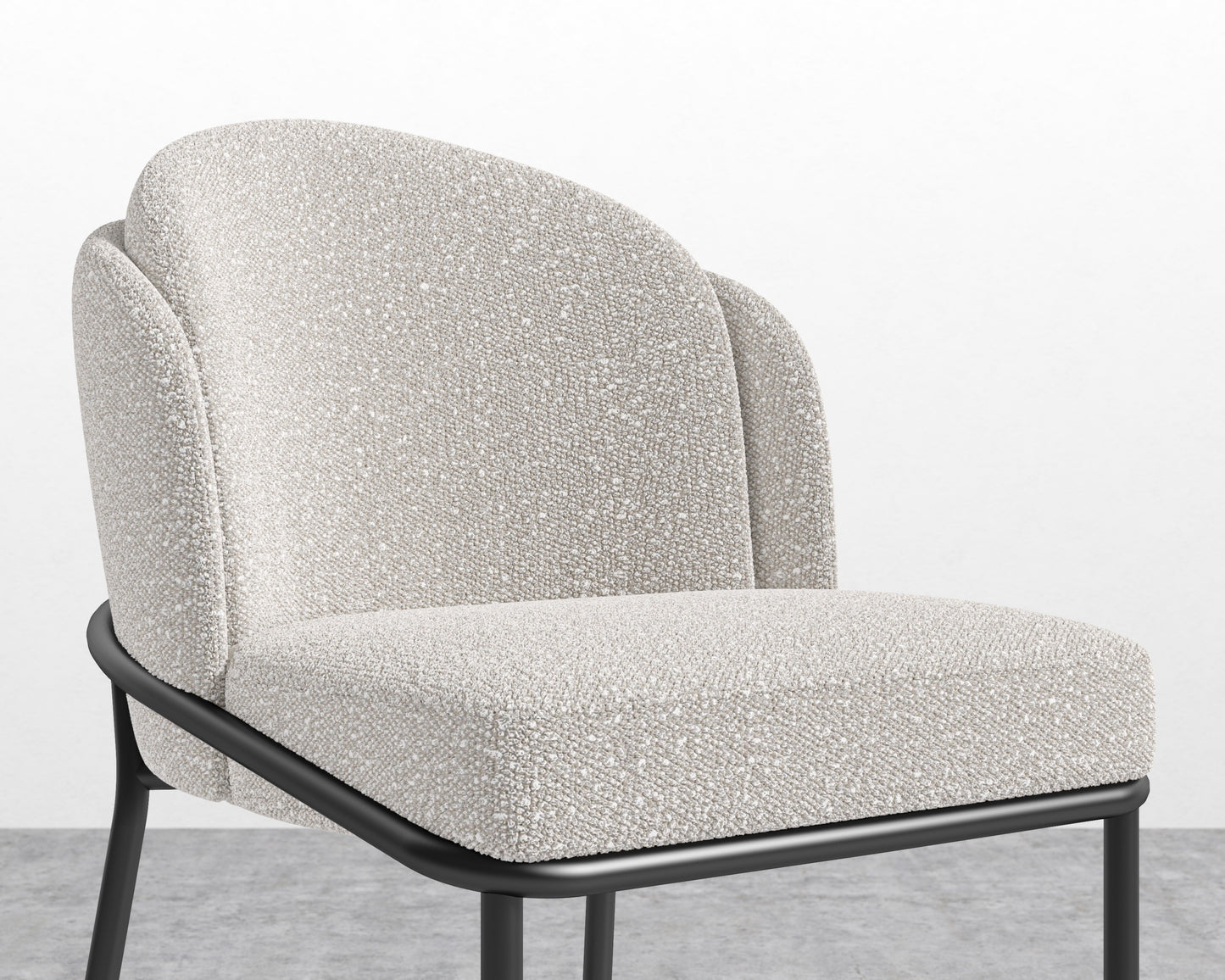 Angelo Counter Stool - Chatou Boucle -Pearl - Black