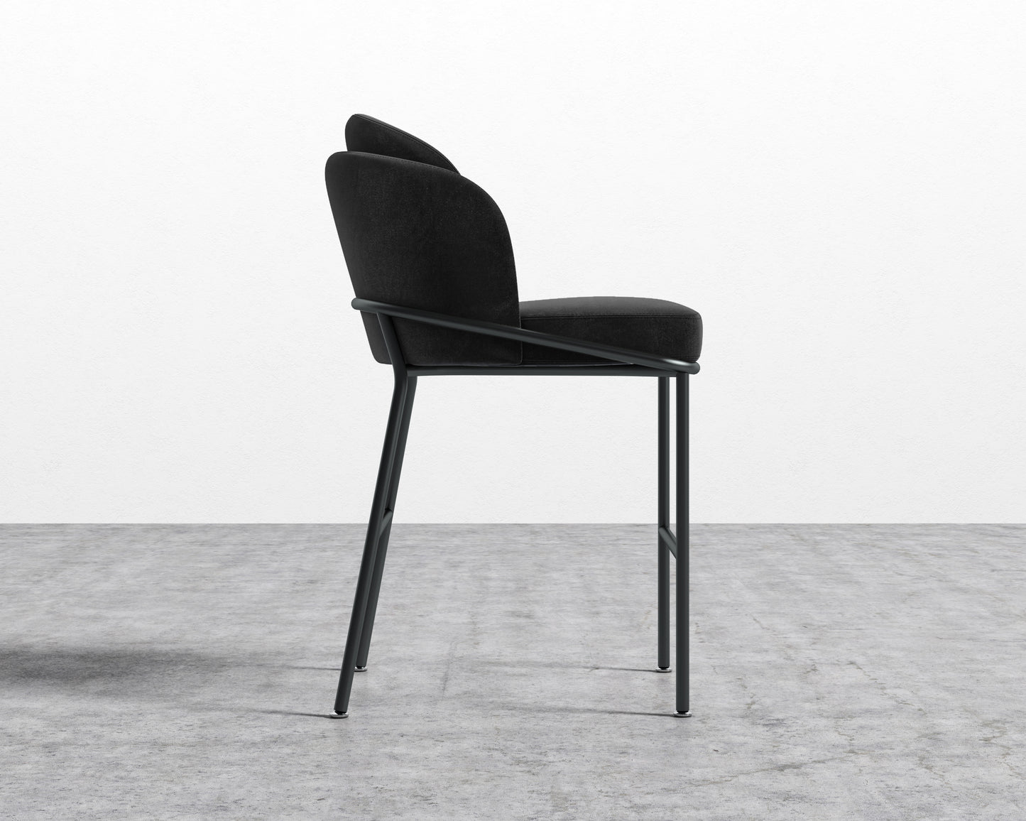 Angelo Counter Stool - Plush Velvet - Black - Black