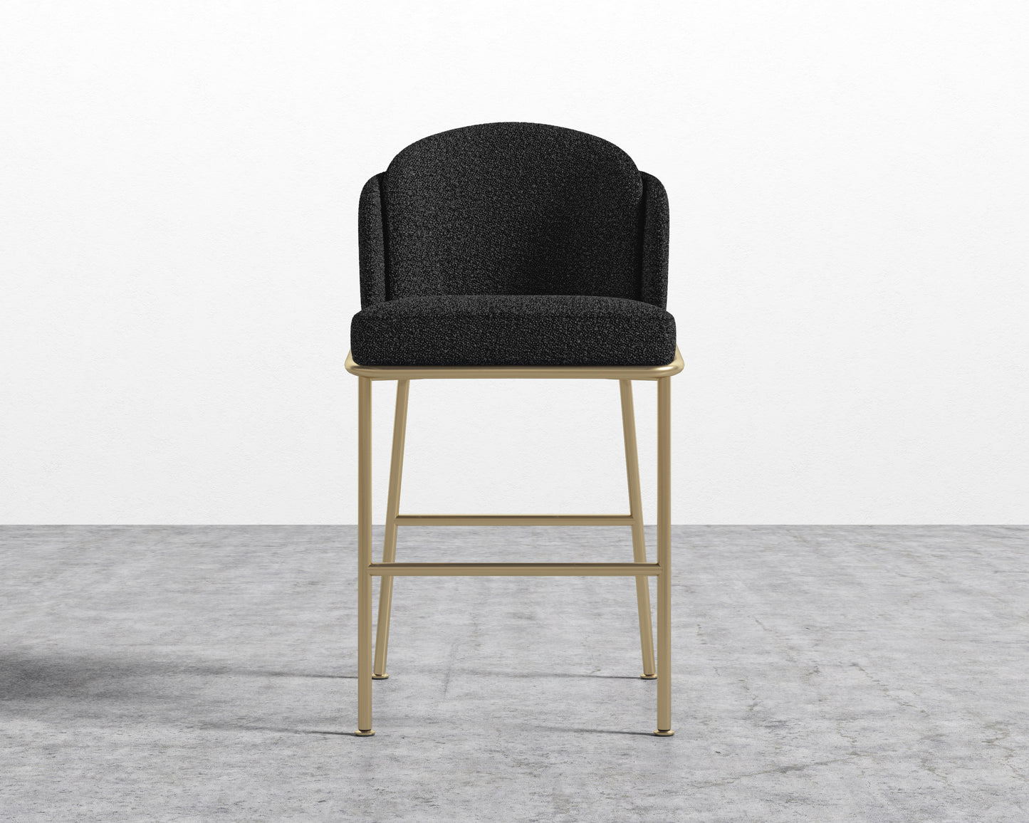 Angelo Counter Stool - Chatou Boucle - Caviar - Brass