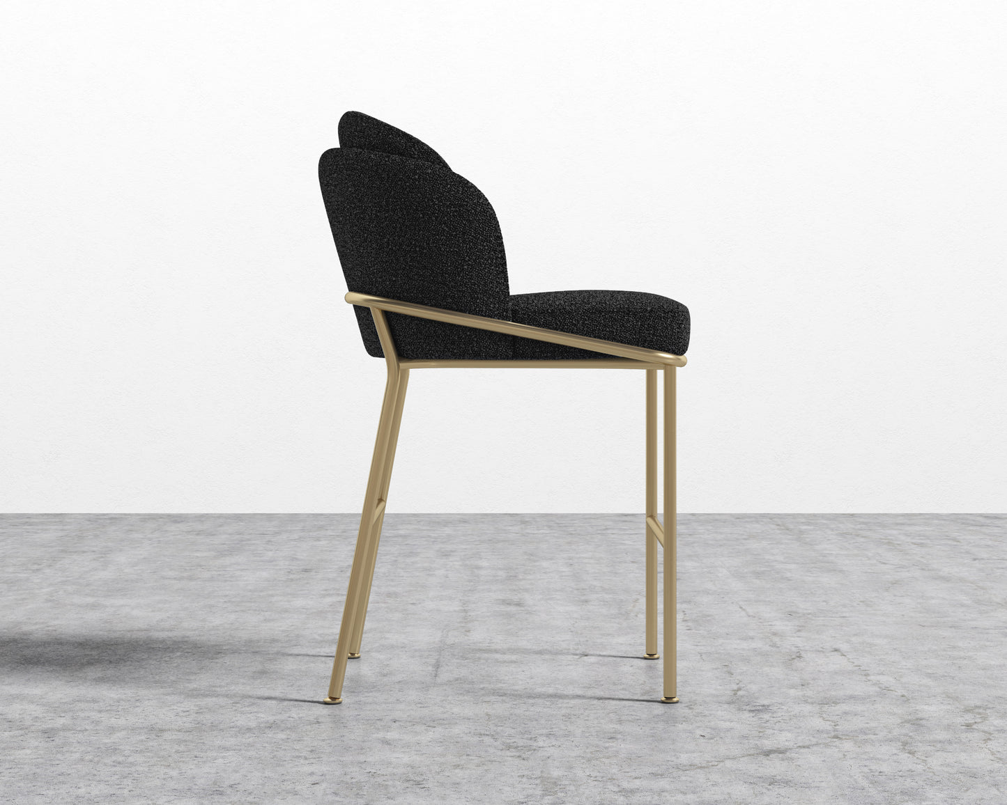 Angelo Counter Stool - Chatou Boucle - Caviar - Brass