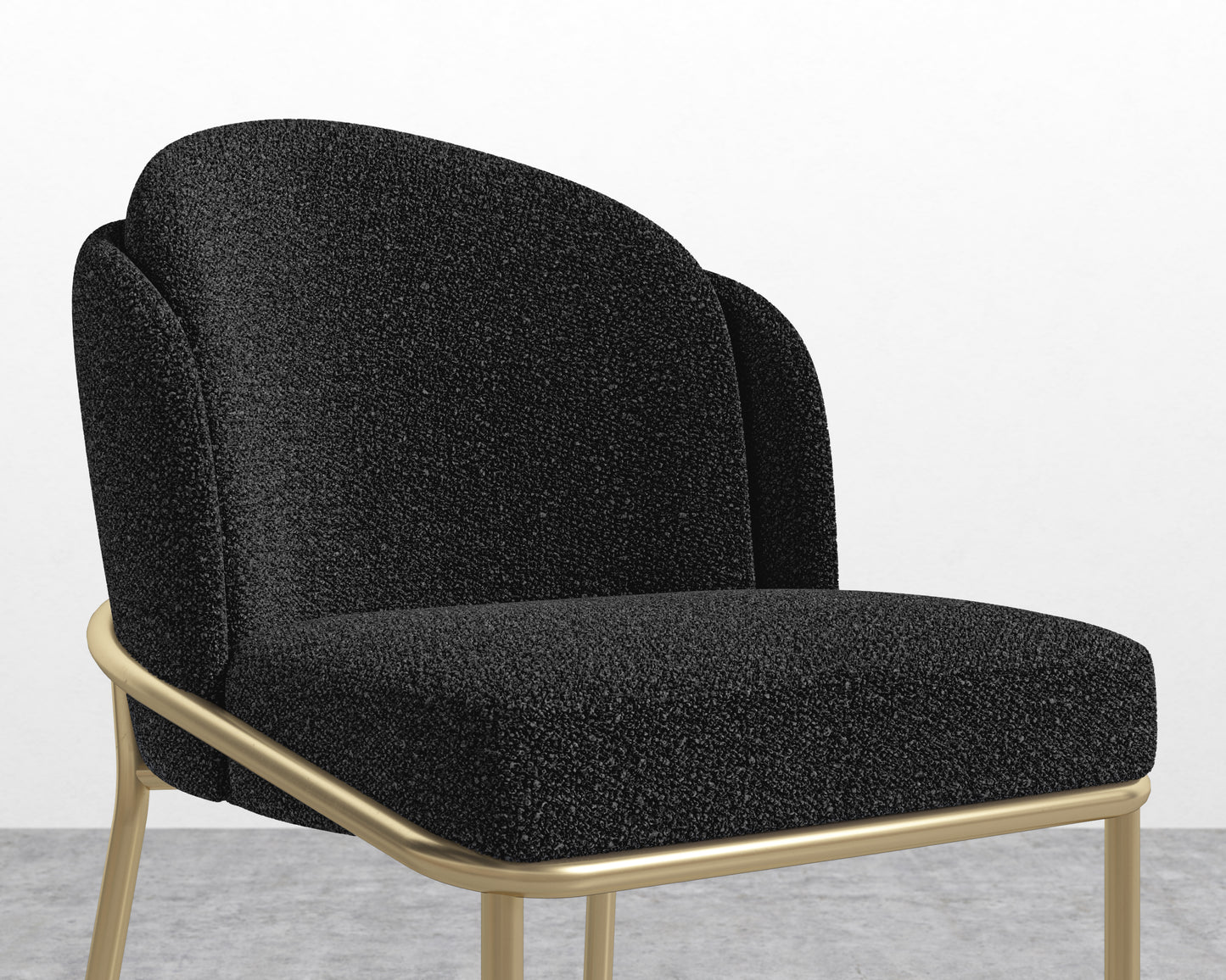 Angelo Counter Stool - Chatou Boucle - Caviar - Brass