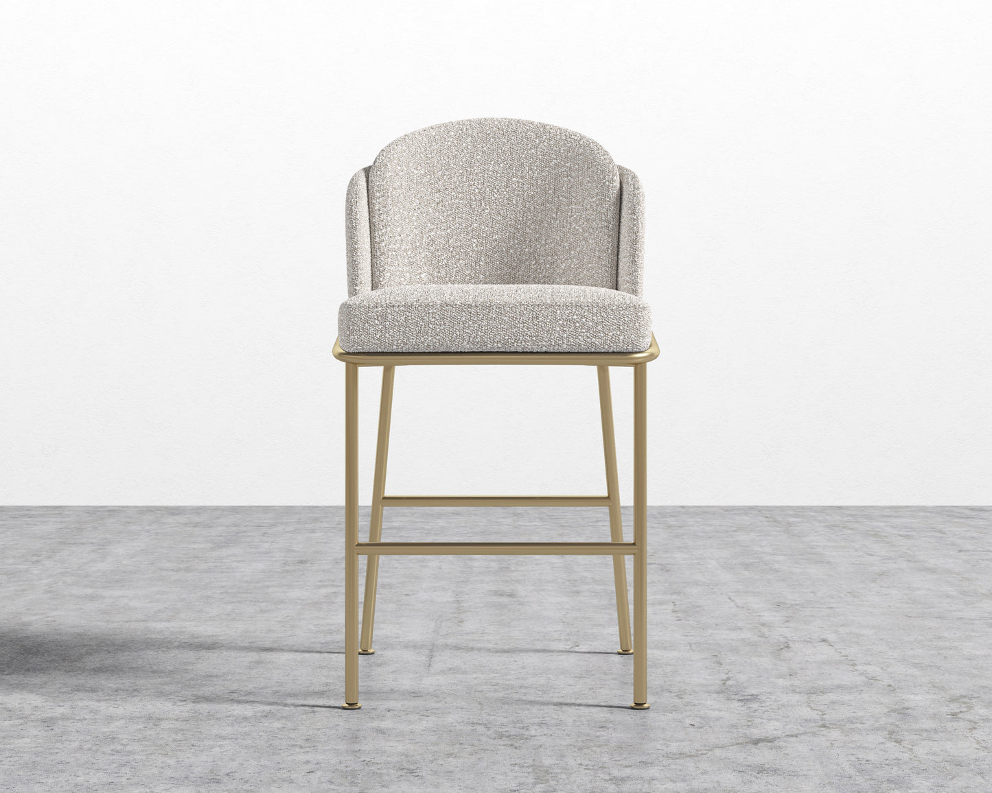 Angelo Counter Stool - Chatou Boucle -Pearl - Brass