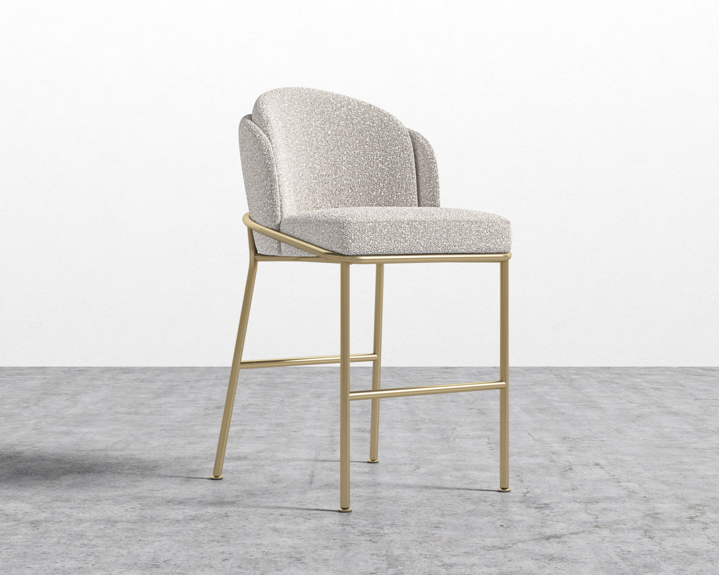 Angelo Counter Stool - Chatou Boucle -Pearl - Brass