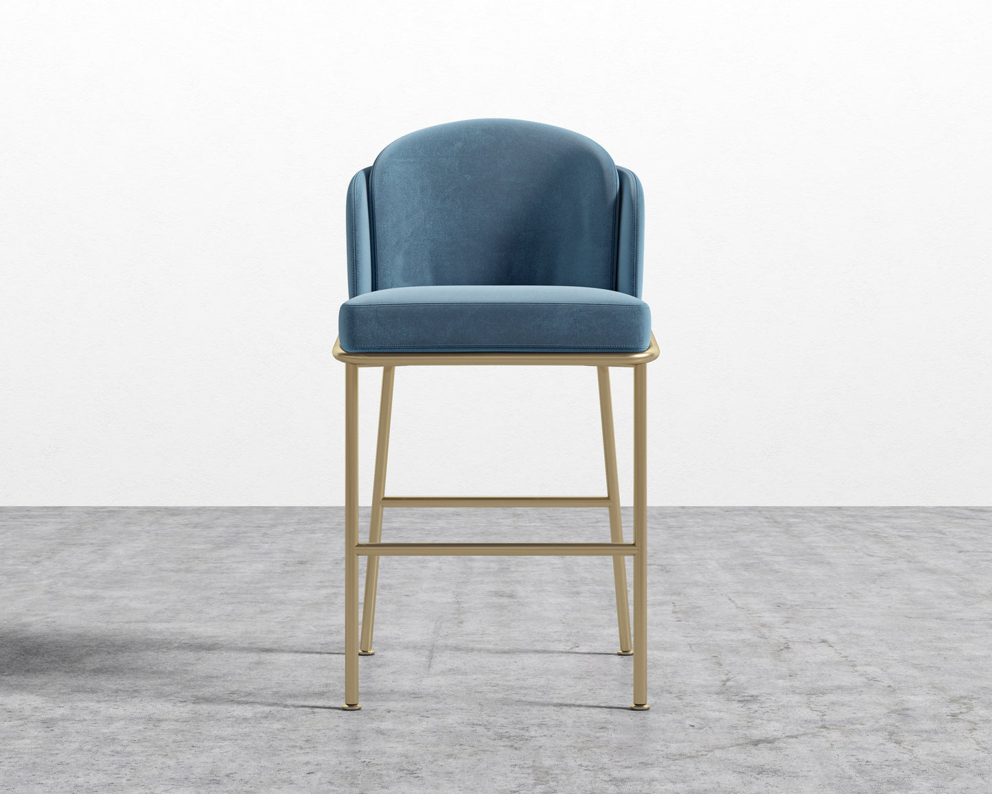 Angelo Counter Stool - Plush Velvet - Solstice - Brass