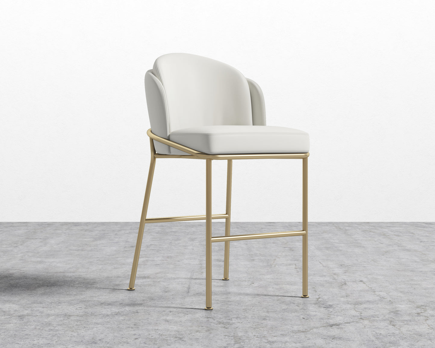 Angelo Counter Stool - Trento Eggshell - Brass