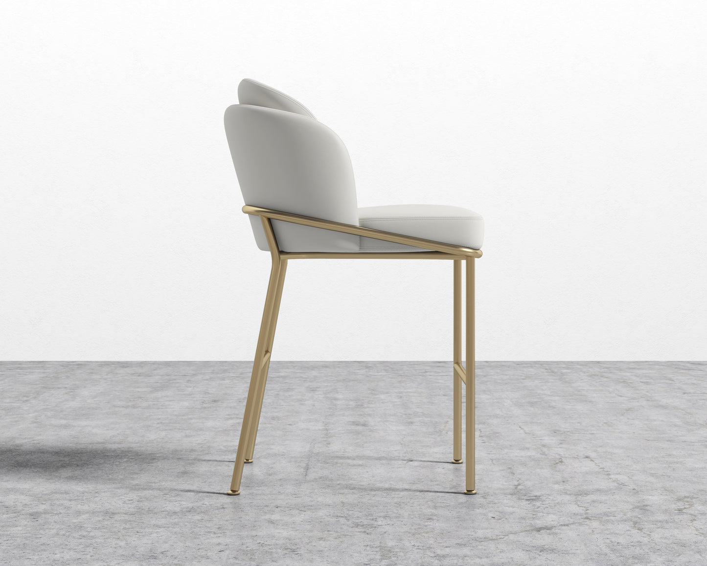 Angelo Counter Stool - Trento Eggshell - Brass