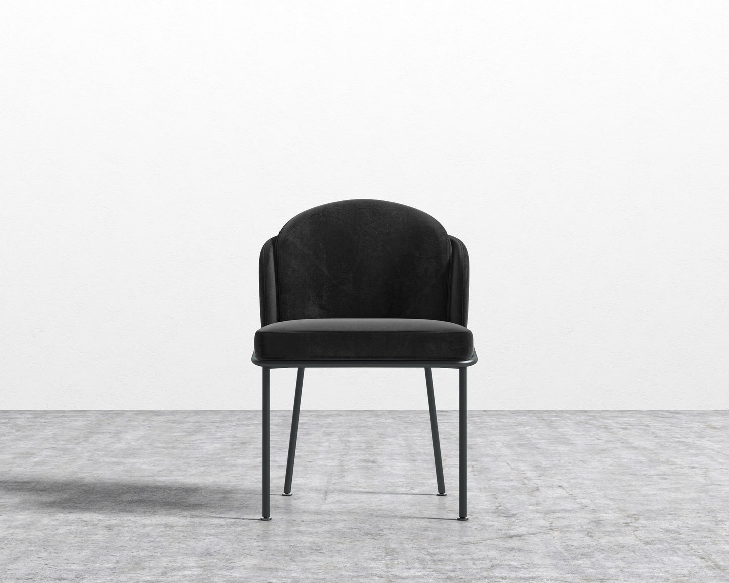 Angelo Dining Chair - Black - Plush Velvet - Black