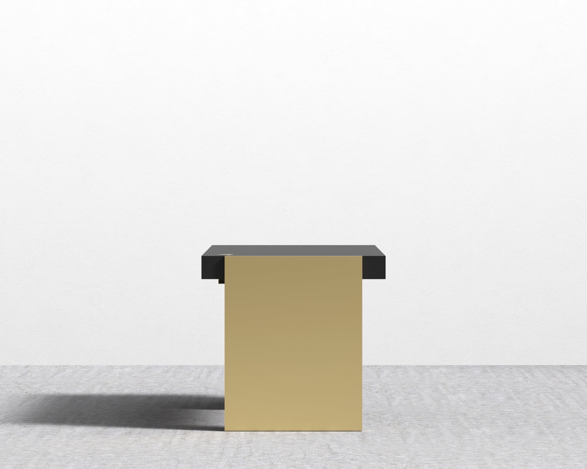Arlo Desk - Brushed Brass - Black Oak