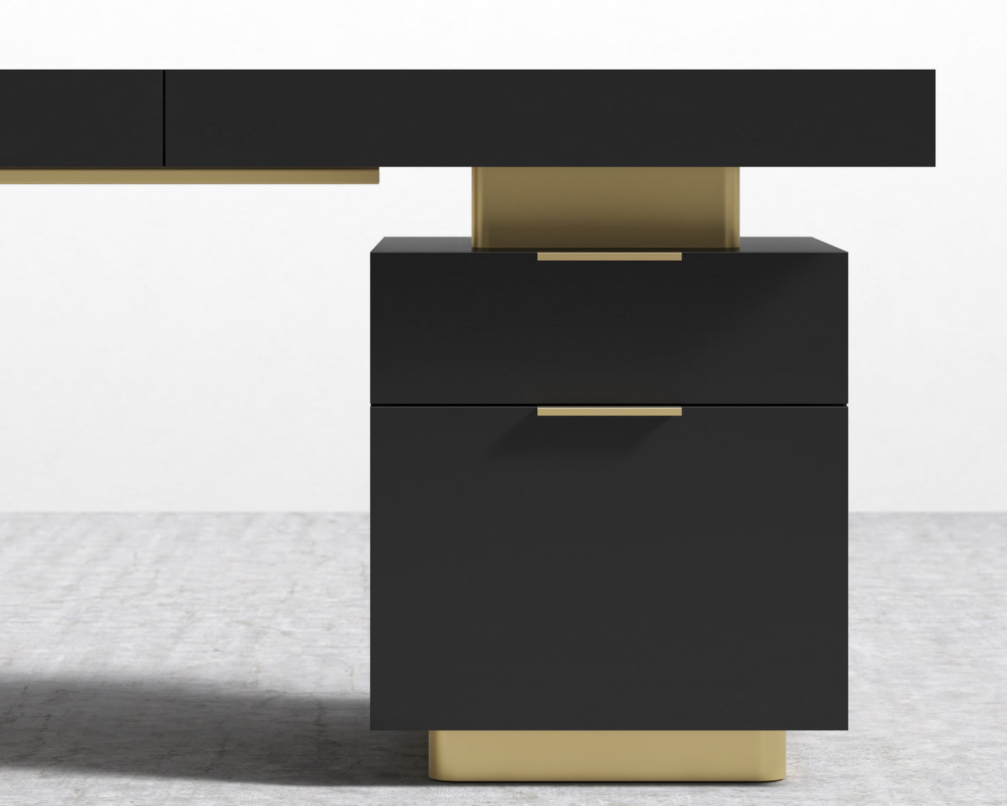 Arlo Desk - Brushed Brass - Black Oak