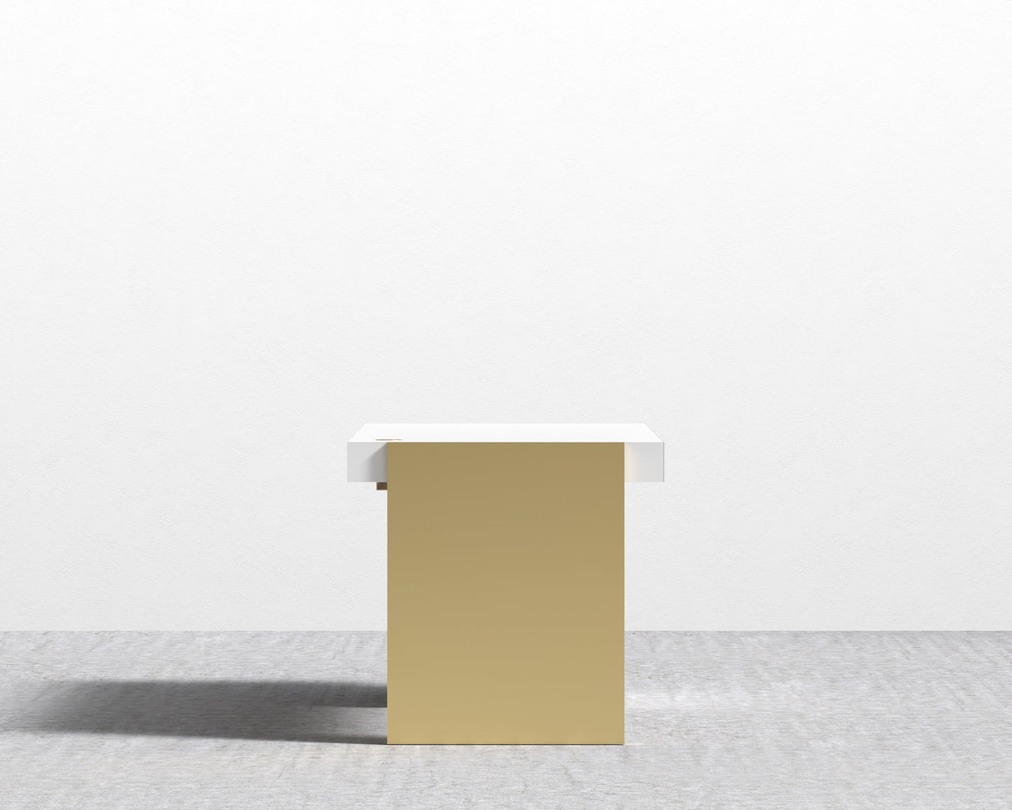 Arlo Desk - Brushed Brass - White Lacquer