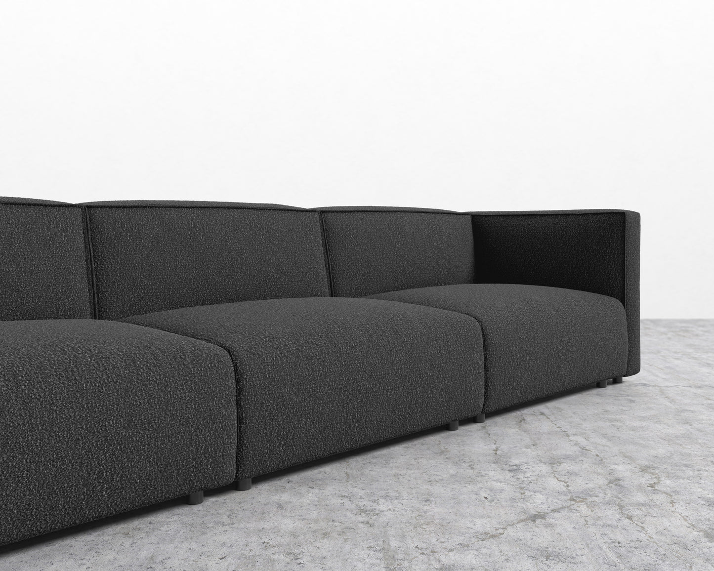 Arya Modular Sofa Open End LHF - Chatou Boucle - Caviar