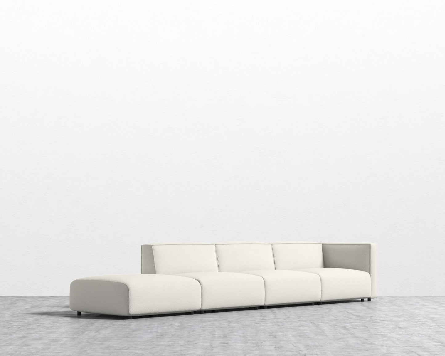 Arya Modular Sofa Open End LHF - Chatou Boucle - Pearl