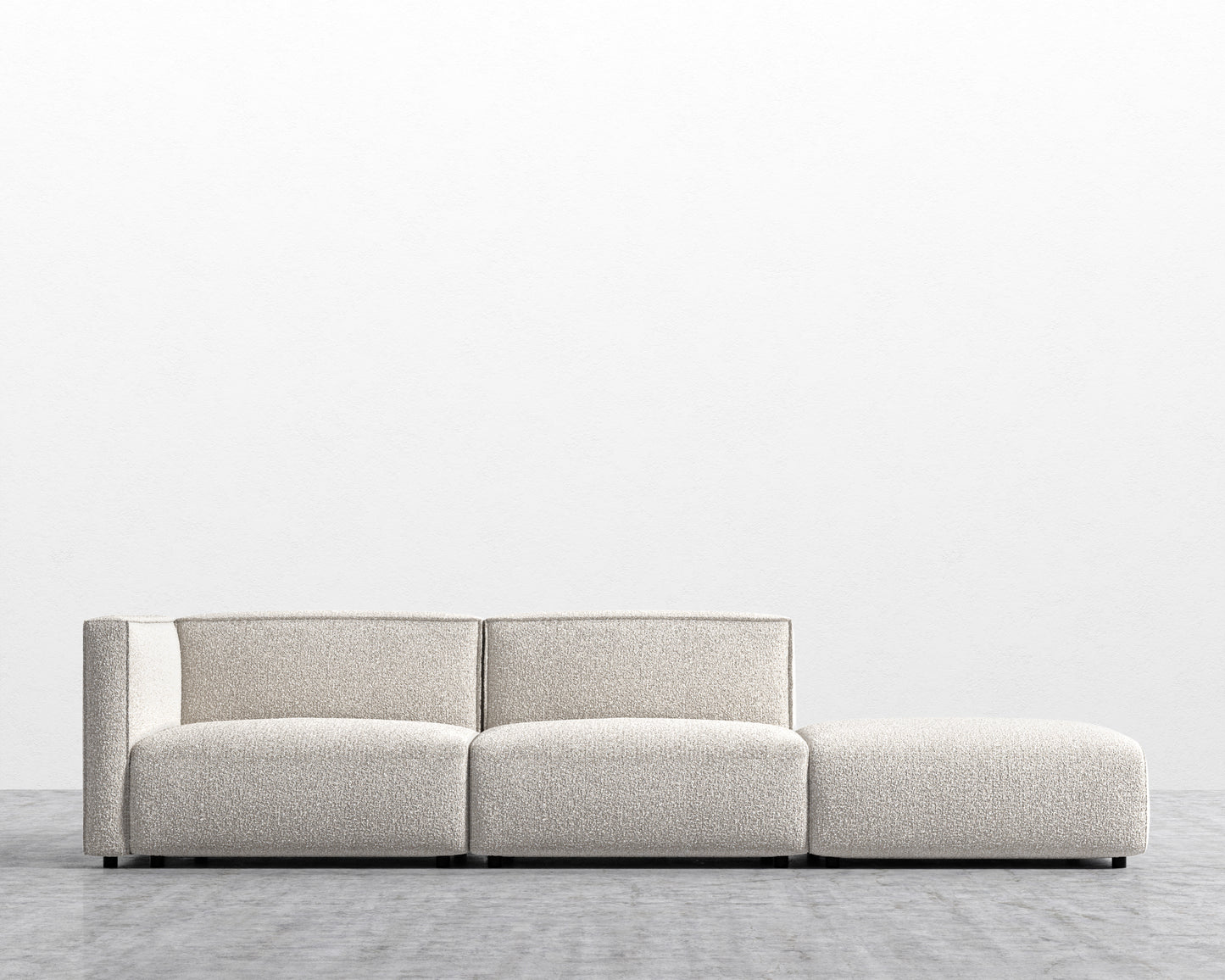 Arya Modular Sofa with Open End - Chatou Boucle - Pearl