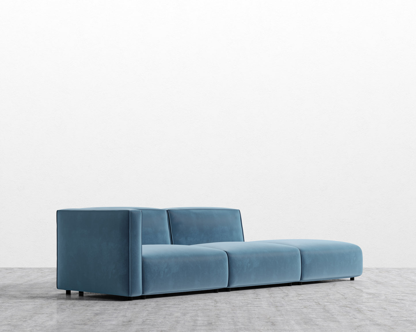 Arya Modular Sofa with Open End - Plush Velvet - Solstice