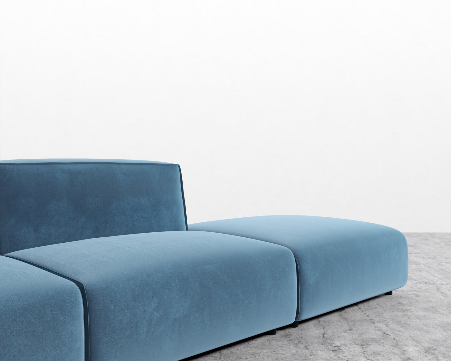 Arya Modular Sofa with Open End - Plush Velvet - Solstice
