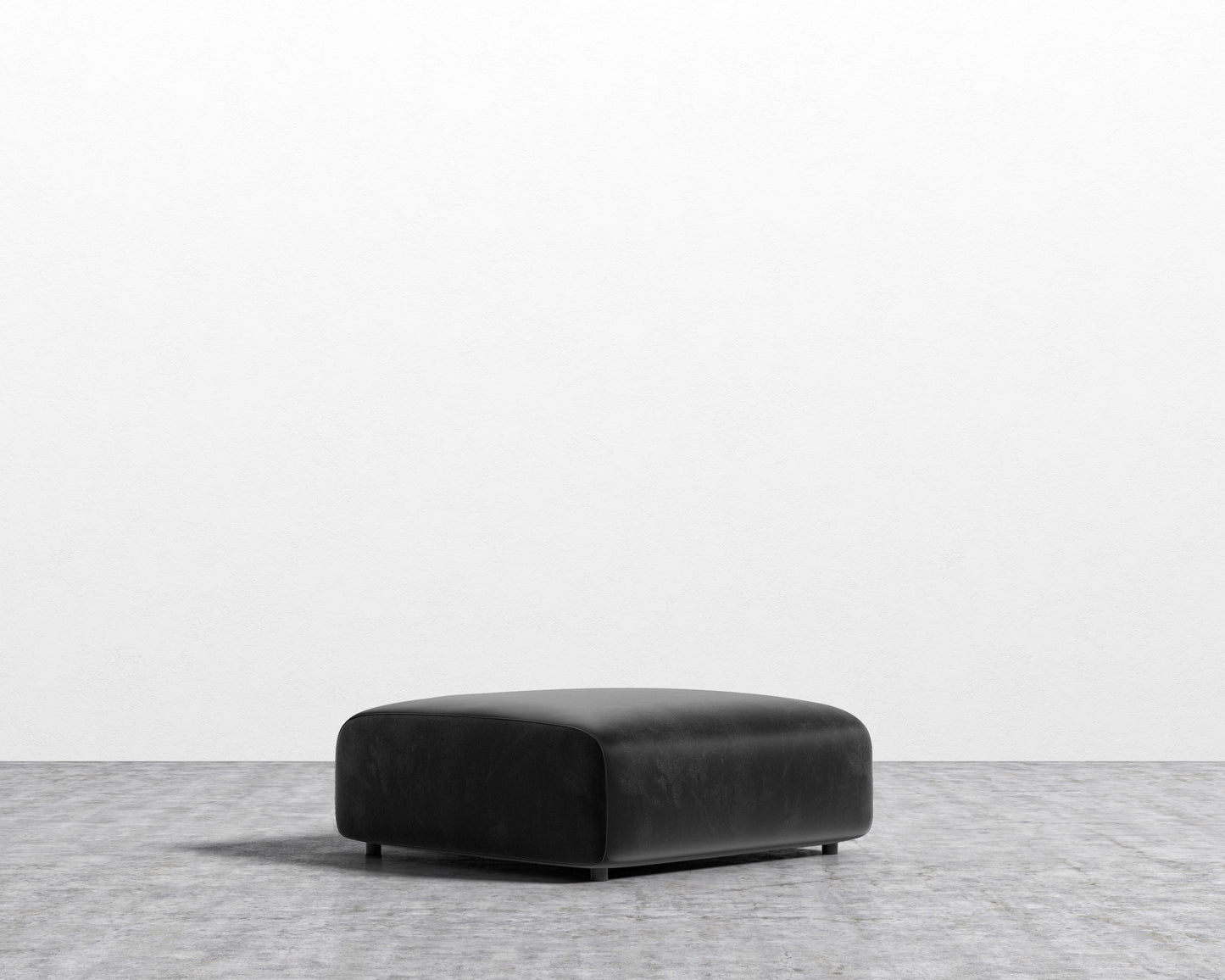 Arya Ottoman - Plush Velvet - Black 2022